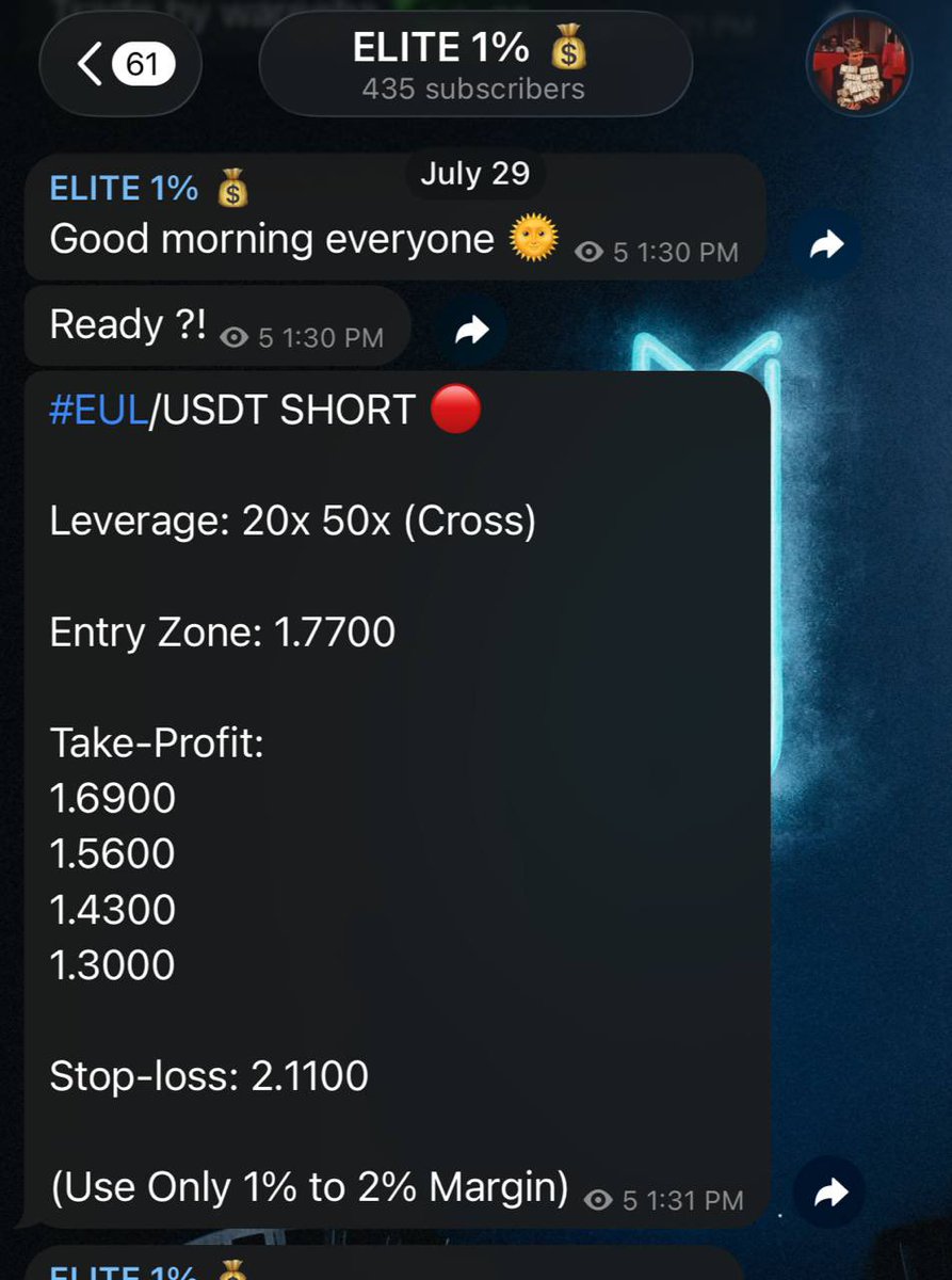 iblametaham's tweet photo. #EUL USDT Take-Profit 3 Hit ✅

VIP GROUP CALL 1200% with 50X ethereum:0xd9fcd98c322942075a5c3860693e9f4f03aae07b 

JOIN NOW : https://t.co/xPRtRwlANh 🔥 https://t.co/twalDrRhv2