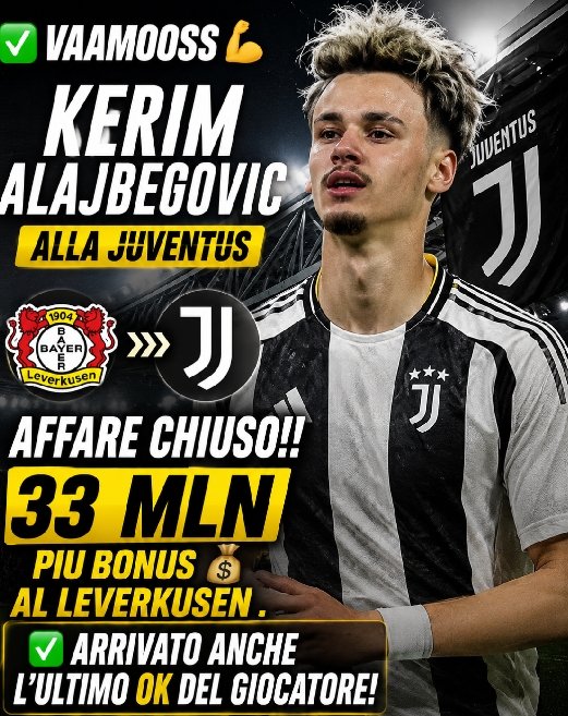 Trade23Official's tweet photo. ✅ Vaaamosss 💪 #alajbegovic alla #juventus chiuso!! 💣 ARRIVATO ultimo Ok, beffare #chelsea e  #atalanta.
#calciomercato #juventus https://t.co/PrEaKMeb0M