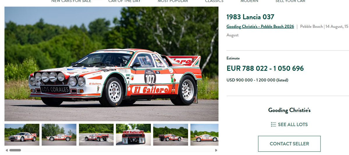 rblancafort's tweet photo. El Lancia 037 de Bernando Cardin, a subasta con los colores de Sidra El Gaitero en Peeble Beach https://t.co/UIAPJ8GhjH