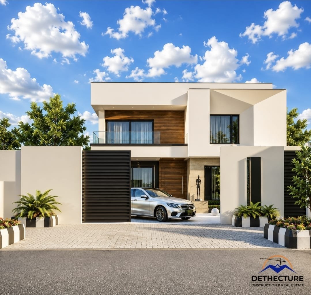 dethecture's tweet photo. Design &amp; Build by Dethecture 

Contemporary architecture designed for comfort, functionality, and timeless appeal. This elegant 4-bedroom home offers spacious living with clean modern aesthetics and practical design. https://t.co/yJLyW932lg