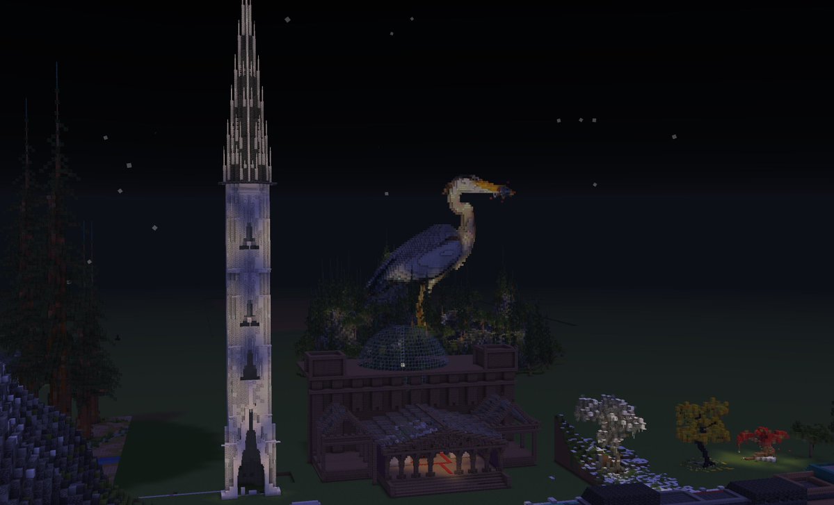 cheebaschicken's tweet photo. the heron #minecraft #minecraftbuild https://t.co/cL6eZRpYKa