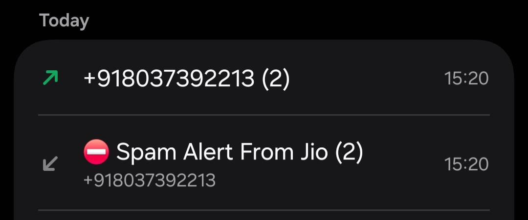Mitindaware's tweet photo. @Divya_Bhaskar @Cybercellindia 2 times call came received due to my Jio fiber not working on calling no one picked up looks like fraud number https://t.co/FKXVhNpcec