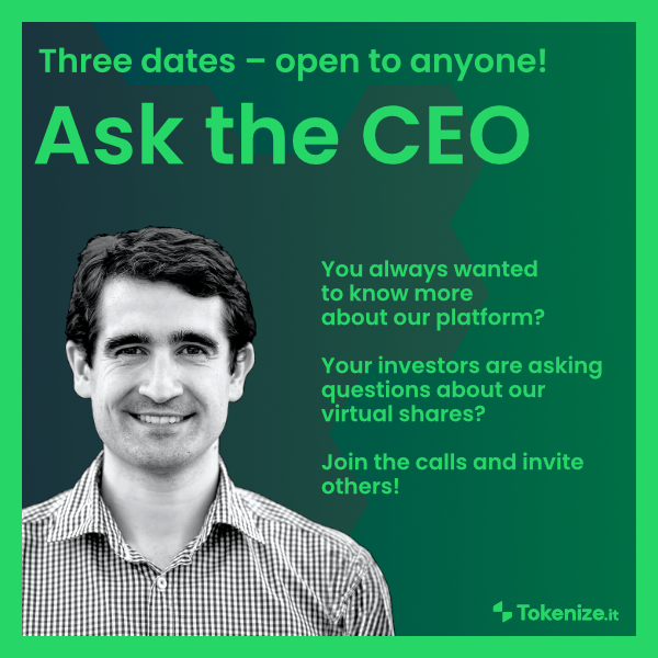 beelhq's tweet photo. Do you have potential investors asking questions about virtual shares? Or would you like to understand our platform and how it actually works?

We've got you covered: three dates to ask our CEO Christoph Jentzsch anything you want.

► August 18th, 3pm
► September 1st, 3pm
► September 15th, 3pm

One link to sign up: https://t.co/lfhA4tf5yk