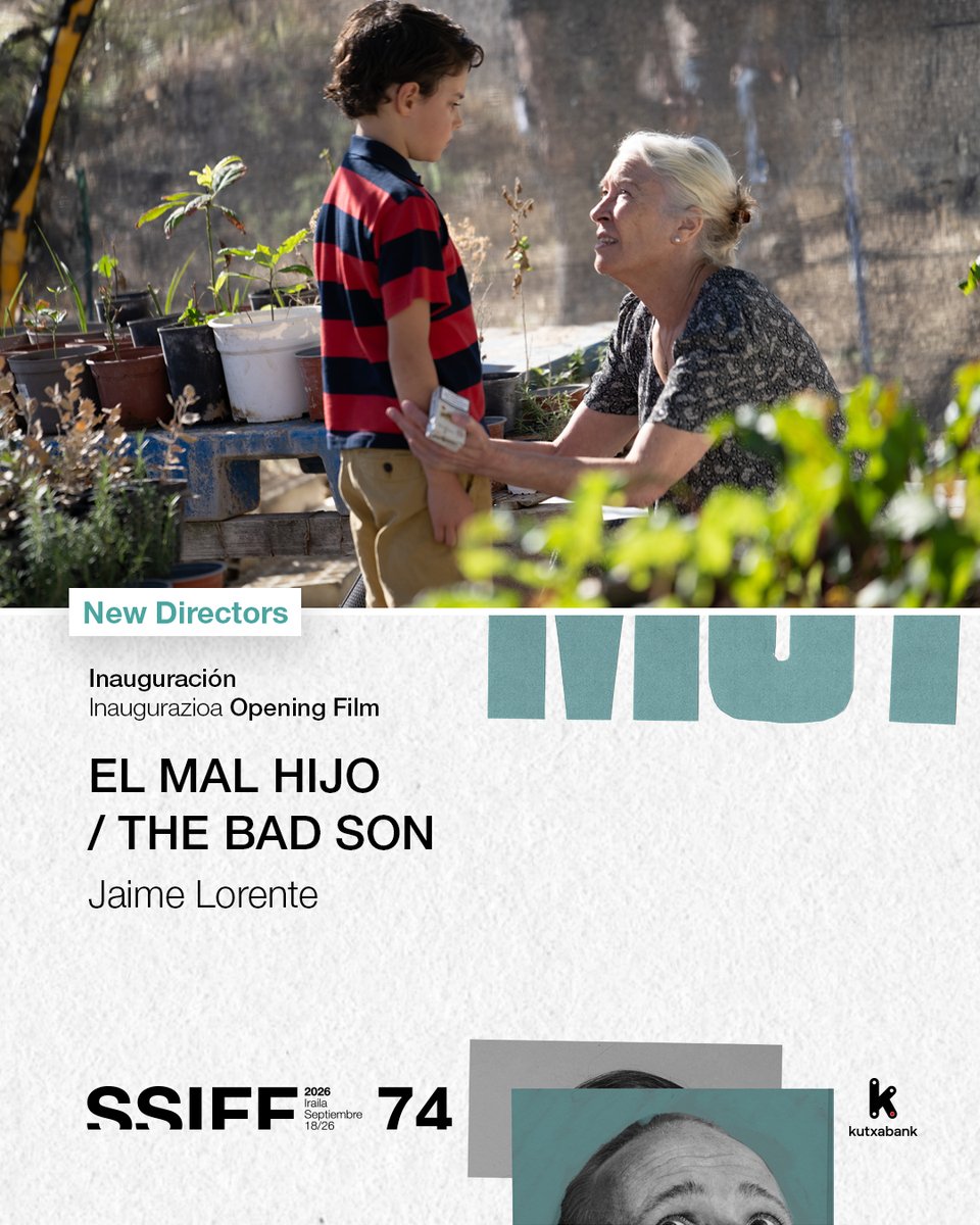sansebastianfes's tweet photo. #74SSIFF #NewDirectors 🎦 Inaugurará la sección la ópera prima de Jaime Lorente, EL MAL HIJO, basada en la novela homónima de Salvador S. Molina. Susi Sánchez, Miguel Ángel Puro y Hugo Arbués encabezan el reparto de este drama familiar sobre un niño abandonado por su padre que se ve obligado a vivir con su abuela.

[ENG] 🎦 Jaime Lorente’s first film as a director, EL MAL HIJO / THE BAD SON, will open the section. Susi Sánchez, Miguel Ángel Puro and Hugo Arbués head the cast of this family drama, based on the novel by Salvador S. Molina, about a child abandoned by his father who must move in with his grandmother.

[EUS]  🎦 Jaime Lorentek zuzendutako lehen film luzeak irekiko du New Directors saila. EL MAL HIJO / THE BAD SON, Salvador S. Molinaren izen bereko eleberrian oinarritua dago. Susi Sánchez, Miguel Angel Puro eta Hugo Arbues dira aitak abandonatu ondoren amonarekin bizitzera behartuko duten haur bati buruzko drama familiar honen protagonista nagusia.