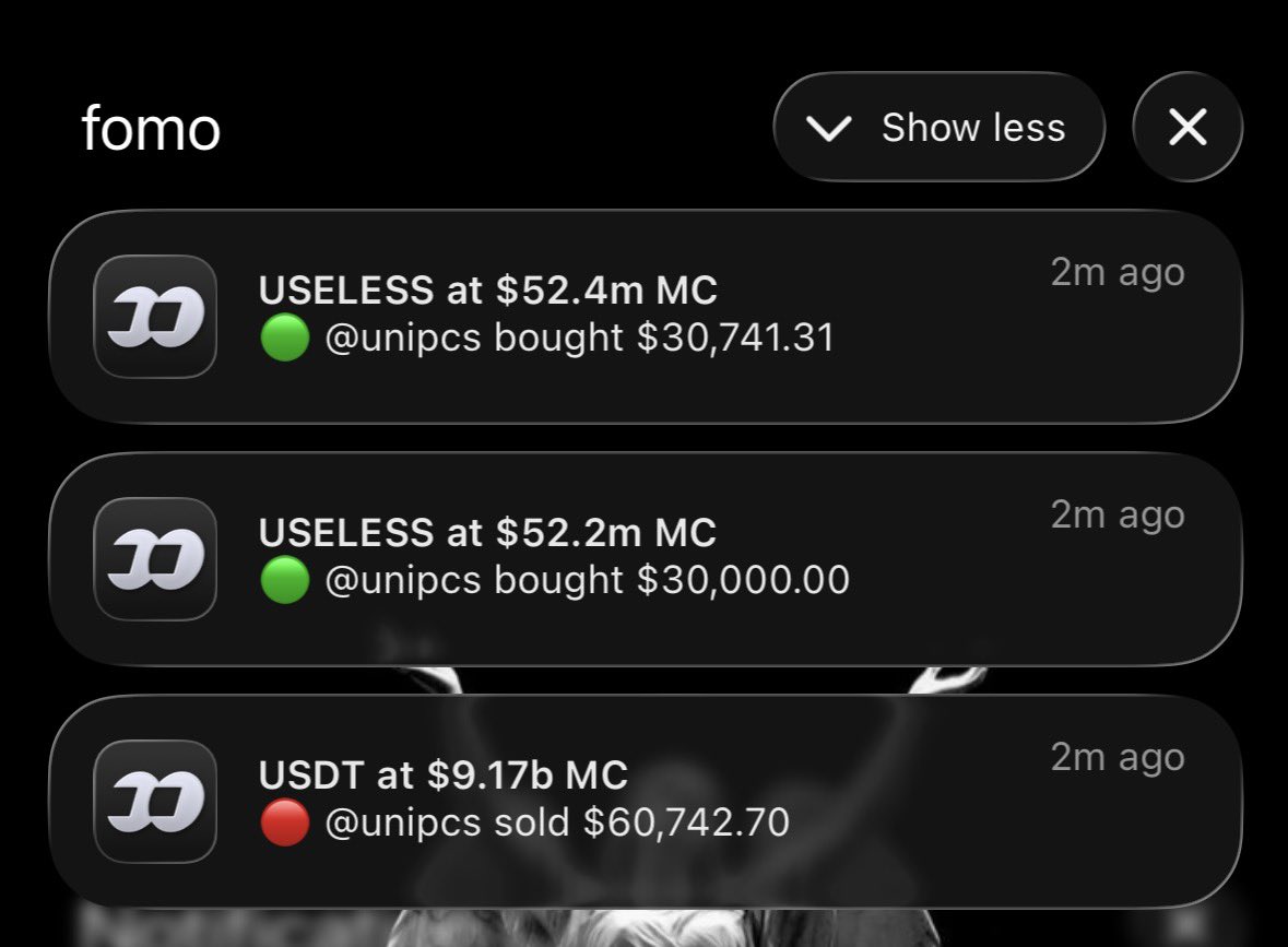RaikageCrypt's tweet photo. @theunipcs keeps stacking $USELESS on these dips on spot. I know in some months time when $btc bottoms out and starts an uptrend, people would call him the useless guy. His conviction is insane! $USELESS to billions!! https://t.co/TcSkydqNgu
