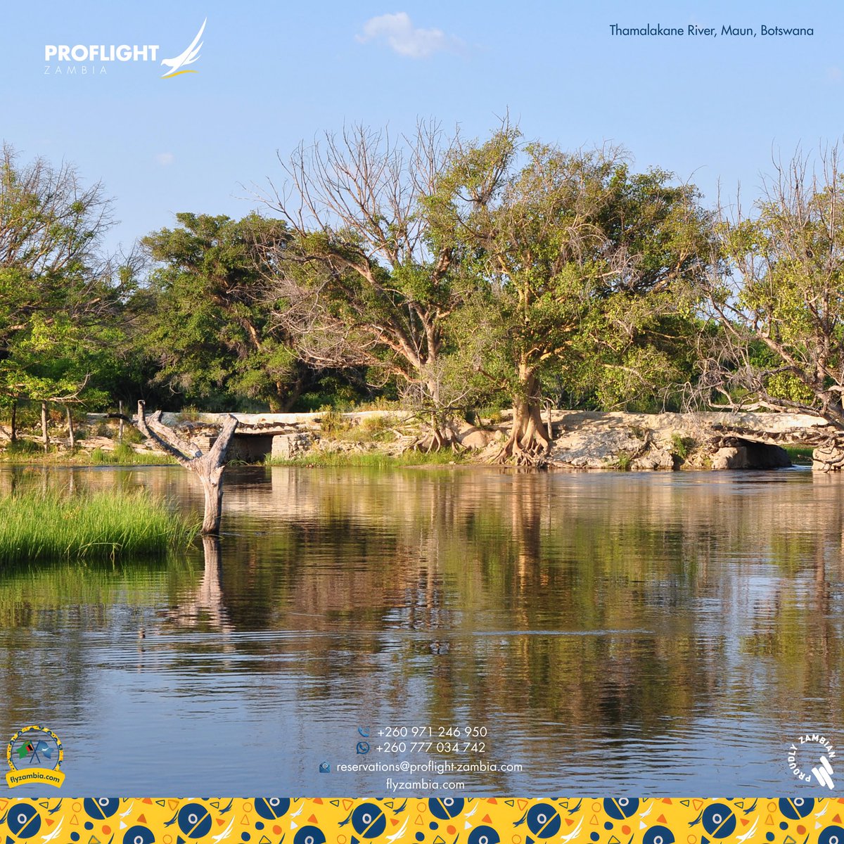 proflightzambia's tweet photo. Maun is the point from which everything else begins.   

Fly Lusaka - Livingstone - Maun with Proflight Zambia 3 times weekly every Tuesday, Thursday and Saturday.

Secure your journey at https://t.co/koukLGPyDo 

#ProflightZambia #FlyZambia https://t.co/APfitSnQIp