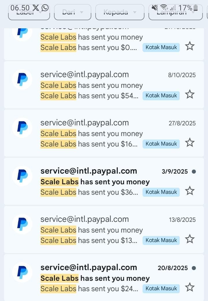 bimnttsion's tweet photo. Tinggal kenangan 😭 Ini kenapa aku selalu rekomendasiin Outlier ke kalian, karena emang beneran legit dan terbukti bayar. Kalau kalian lolos, nggak perlu keluar modal apa-apa. Tinggal kerjain task → dibayar 💸

Dulu tiap beberapa minggu ada aja email “Scale Labs has sent you money” 😭💀 Sekarang kalau lihat screenshot ini rasanya: dayumm, we really made money from this thing.
#freelance #remote
