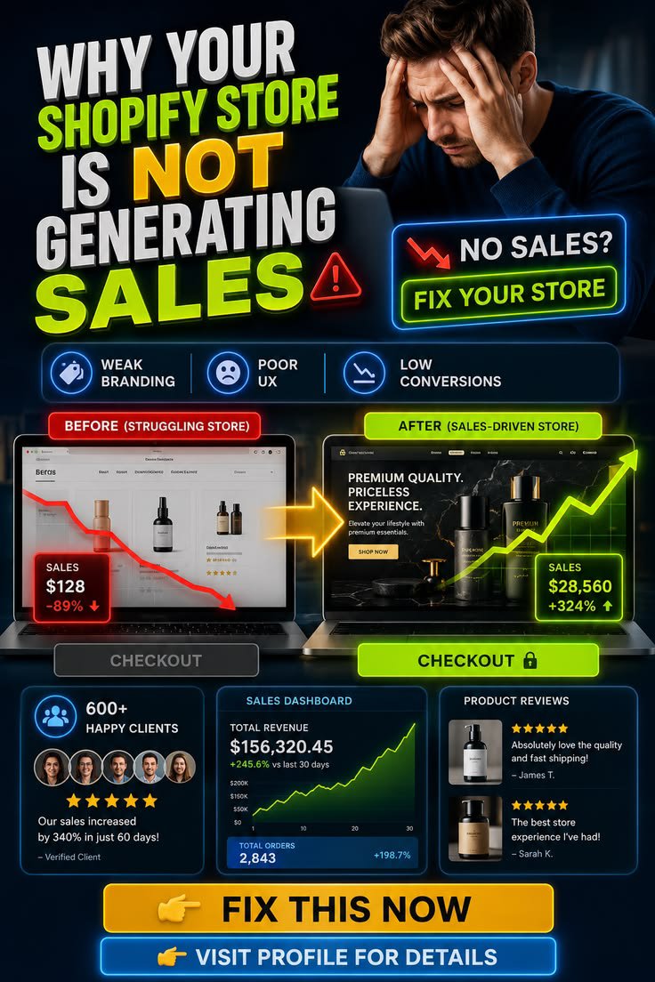 Tomson1129083's tweet photo. Getting traffic but no sales?
Your Shopify store may have: ❌ Weak branding ❌ Poor UX ❌ Low trust ❌ Slow checkout
Small improvements can dramatically increase conversions.
📩 DM your store link for a FREE review.
#Shopify #ConversionRate #Ecommerce https://t.co/8K4EwQipmc