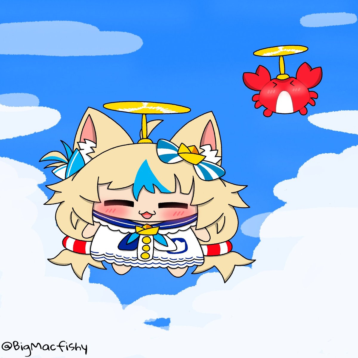 BigMacfishy's tweet photo. Flying😺🐟🦀

#sabart #samekosaba https://t.co/Hn2nTbs2L4