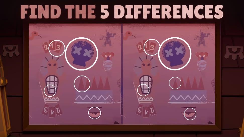 BrawlAlex14's tweet photo. @BrawlStars #BrawlStars #EscapePyramidQuest
1. The Nunber 3 is a bit distorted
2. The skull is specular
3. The Windows has a lowered line
4. The spike is a bit lower than the others
5. The eyeball is specular https://t.co/5rlViBur3c