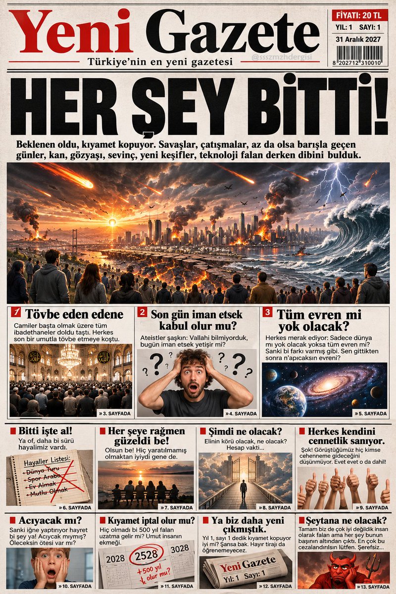 SsszMzhDergisi's tweet photo. ChatGPT'ye metinleri verdim ve sonuç bu. Korkunç güzel lan. Sssz Mzh Dergilerini hazırlarken iflahım kesilirdi. 2 dakikada yaptı şrfsz!

#yangın #perşembe #YeniDayanışma https://t.co/qklez67uWd