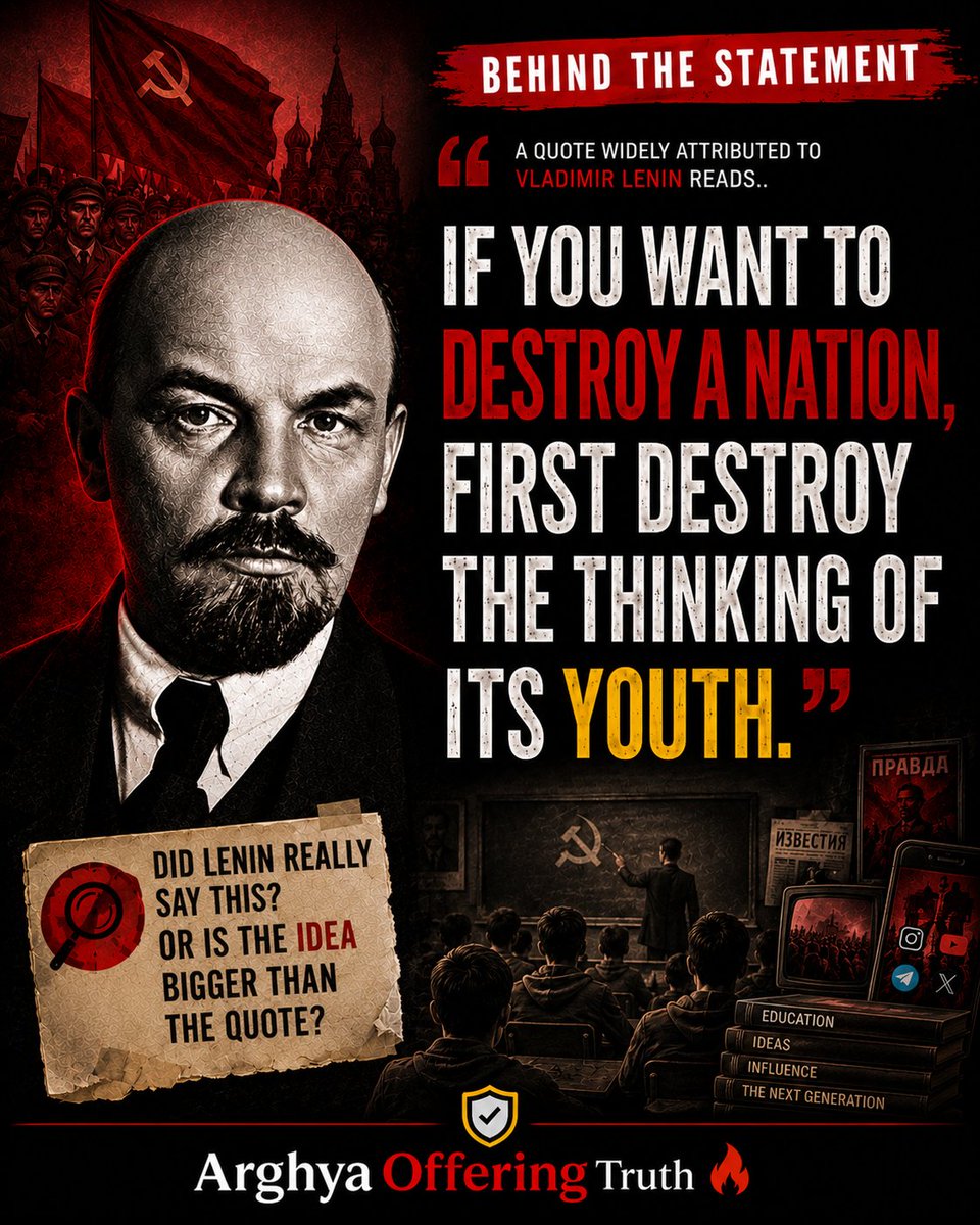 arghyaOT's tweet photo. 📜 Behind The Statement

Did Lenin Really Say This?

Or Is the Idea Bigger Than the Quote?

Click the link to read in full.
https://t.co/uvuSwJjUrC https://t.co/NEaRNfbuMt
