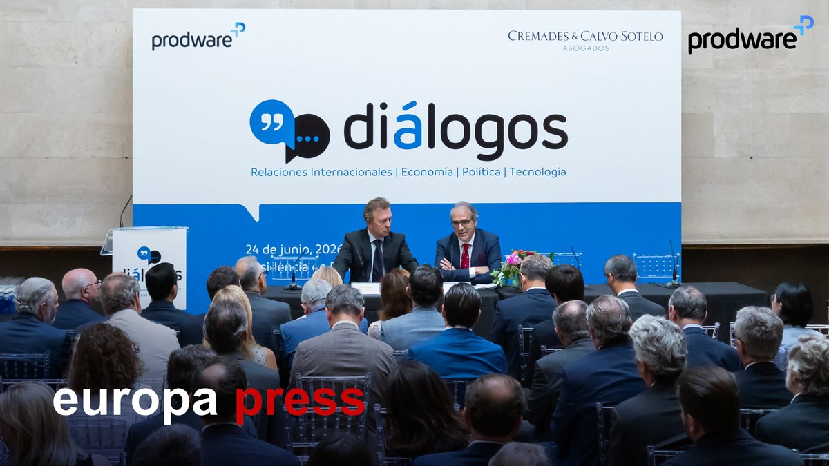 ProdwareES's tweet photo. ¡Nuestros #Diálogos2026 en los medios! Un debate clave que reunió a embajadores, expertos y líderes institucionales para reflexionar sobre el futuro #tecnológico y #geopolítico de Europa: ‘El papel de la #IA en el nuevo orden mundial’.
➡️ https://t.co/4Vdg3l8GeU
@europapress https://t.co/StOutn1RhK