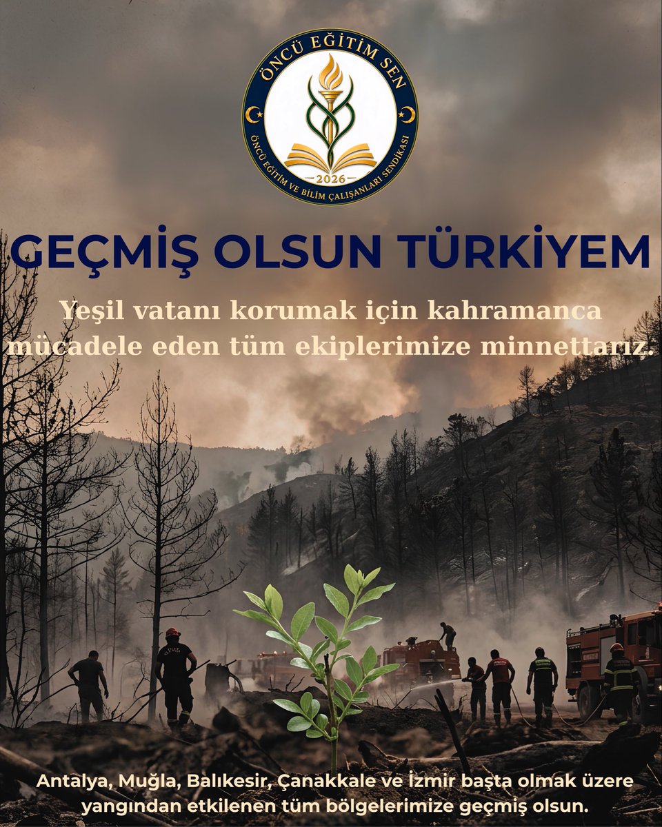 oncuegitimsen's tweet photo. Bursa’dan Antalya’ya, Çanakkale’den Muğla’ya kadar yurdumuzun dört bir yanından gelen haberler hepimizin yüreğini yaktı. Bu zor günlerde tek yürek olmak, yeşile can, geleceğe nefes olmak için ateşe siper olan tüm kahramanlarımızın hakkı ödenmez. Kalbimiz ve dualarımız afet bölgelerindeki vatandaşlarımızla...