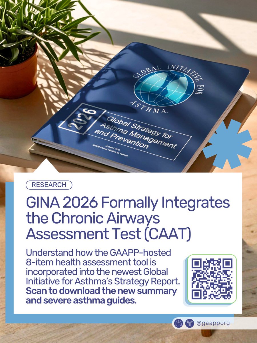 gaapporg's tweet photo. The GINA‑integrated #ChronicAirwaysAssessmentTest (CAAT) is a standardized, patient‑centered health assessment tool that includes questions about sputum and energy levels.
🔗 https://t.co/i1pW46ppZY
🔗 Access the CAAT Tool: https://t.co/9W7Y5V5IYN https://t.co/VNUMvG4F7X