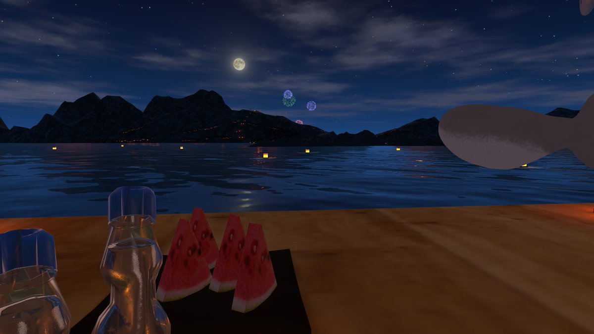Blue_god_Shark's tweet photo. 夏のワールド良かったなぁー！
 #VRchat https://t.co/tJM5iYd0Ta
