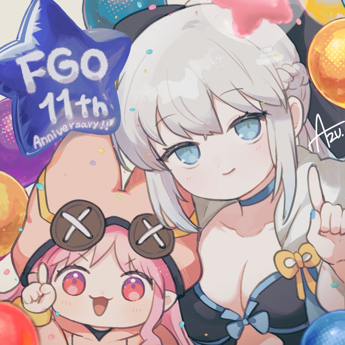 a_ktv0z's tweet photo. FGO11周年おめでとうございます～！🎈🎈🎉🥳🌟
#FGO11周年
#FGO11周年メッセージ https://t.co/AnYJrSqLHA