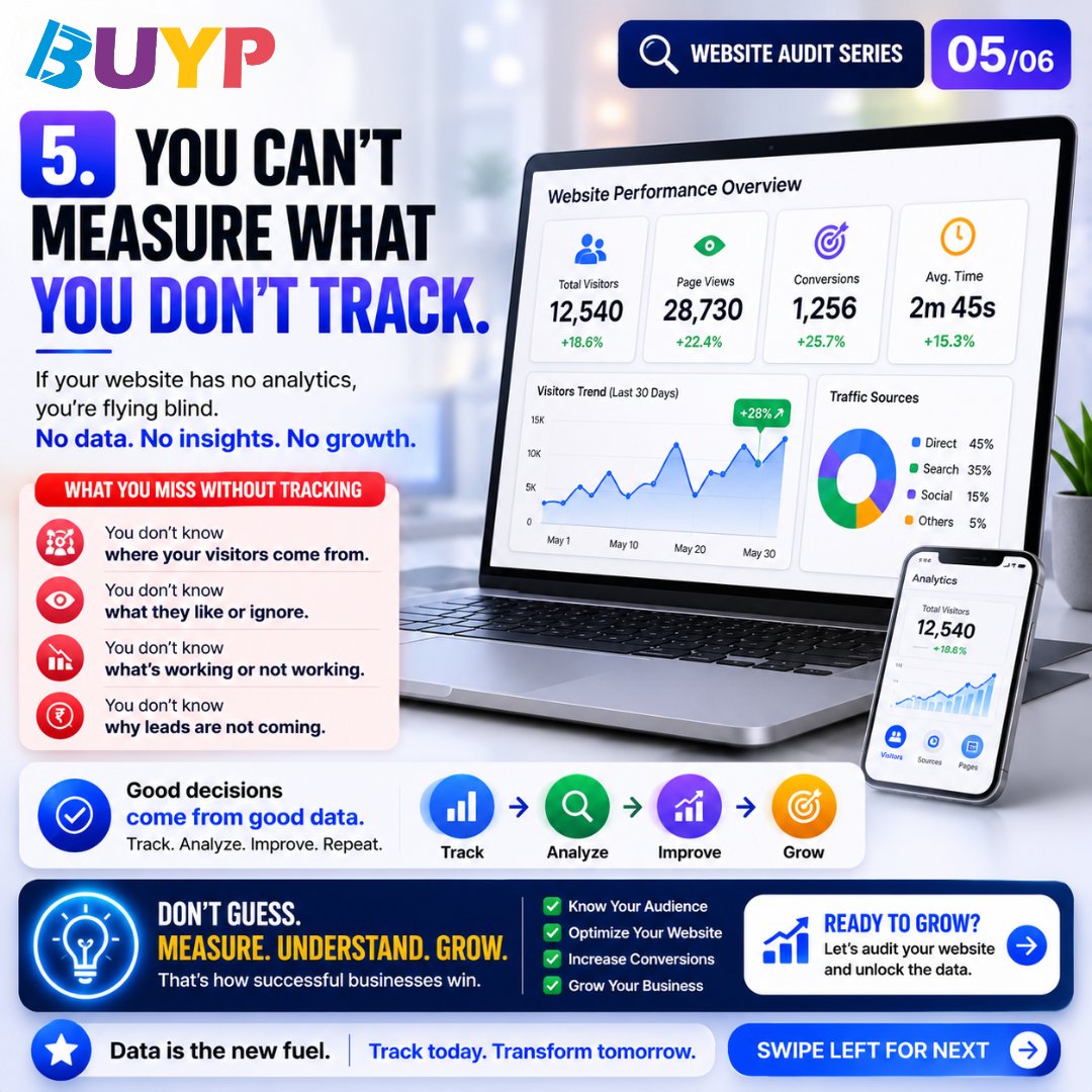 BuypTech's tweet photo. 🚨 Is your website costing you customers?
If your website is:
❌ Slow
❌ Not mobile-friendly
❌ Missing a clear CTA
❌ Not SEO &amp; AI-ready
❌ Not tracking visitors
You're losing leads every day.
Get a FREE
#WebsiteAudit #SEO #AEO #DigitalMarketing #LeadGeneration #BusinessGrowth https://t.co/AXLMmZD48P