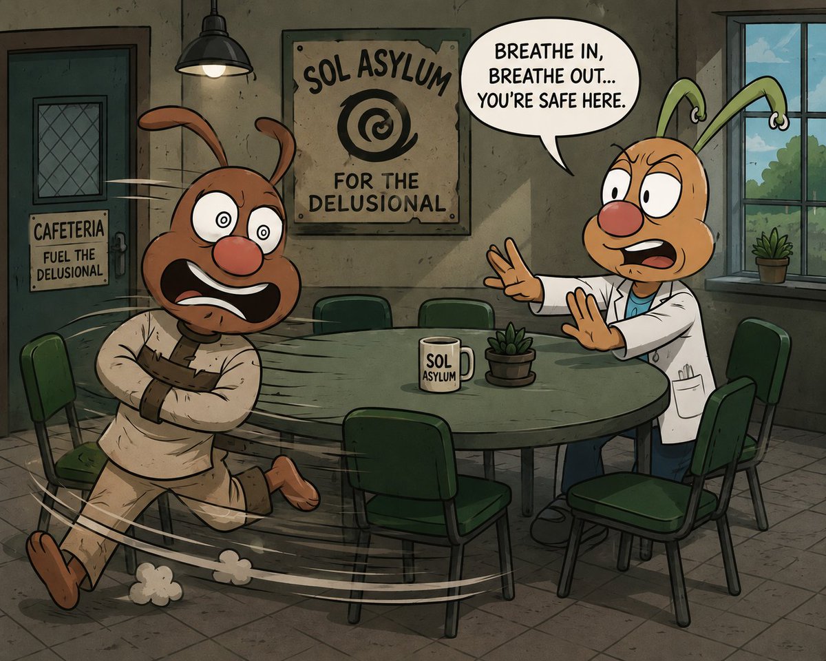 veronique24319's tweet photo. The doc said, "Breathe."
The patient chose cardio instead. 🏃💨 Welcome to Sol Asylum. 😏 #Delusionals @SolAsylum5150 https://t.co/xeMa5y69zr