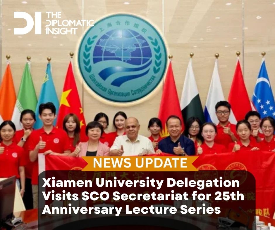 DiplomaticIns's tweet photo. A delegation of faculty members and students from the Xiamen University Institute of Foreign Languages and Cultures visited the Secretariat of the Shanghai Cooperation Organization (SCO) on Wednesday.

https://t.co/g9iarsbTEb

#xiamen #shanghai #Cultural #thediplomaticinsight 
@XMU_1921