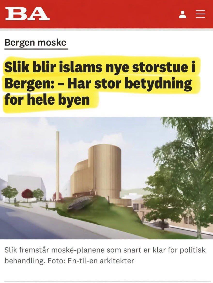 AurexVanguard's tweet photo. Meanwhile, the Muslims have a plan in Bergen, Norway. As I said before, it’s an incubator of misogyny, homophobia, anti-Christian hatred, antisemitism, pedophilia, and martyrdom. What could possibly go wrong? #islamification https://t.co/9rD4T8iGU9