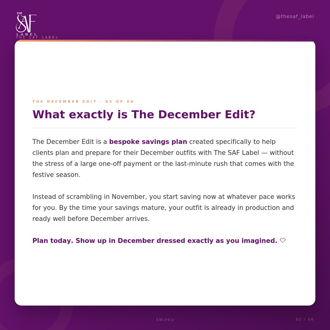 thesaf_label's tweet photo. We heard you have questions about how The December Edit works, we hope this answers them. https://t.co/CXl5jaOAq4