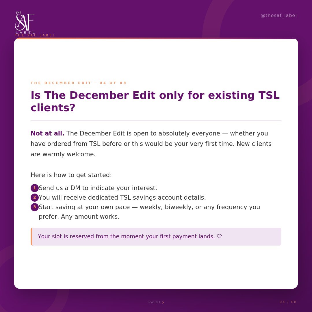 thesaf_label's tweet photo. We heard you have questions about how The December Edit works, we hope this answers them. https://t.co/CXl5jaOAq4
