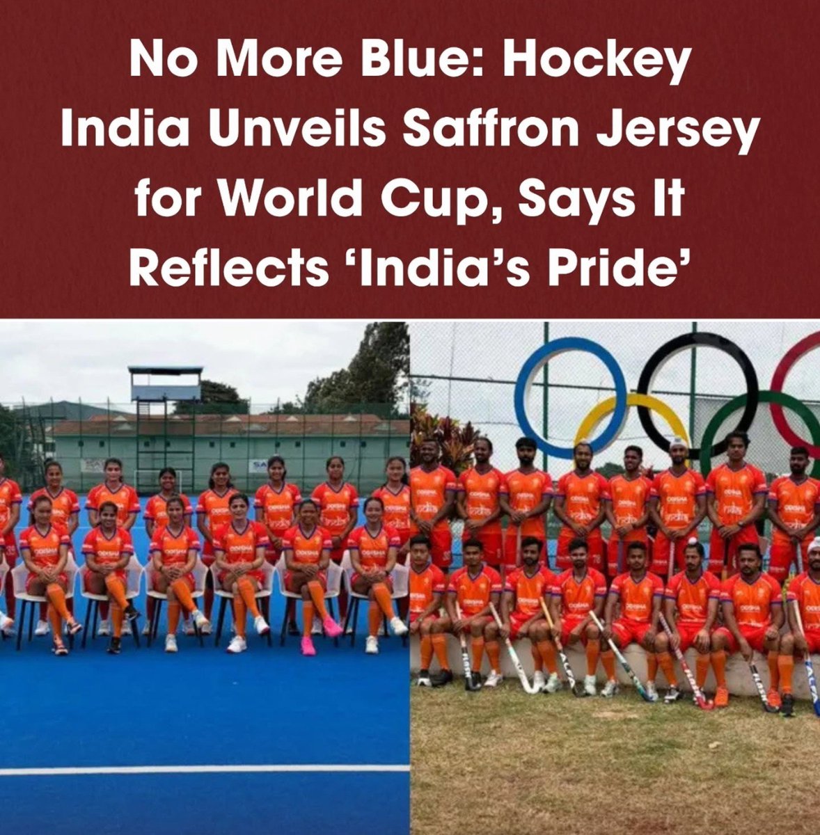 sathyashrii's tweet photo. Hockey India changes traditional blue for bold saffron jerseys at the 2026 World Cup....

Blue or saffron ---- which looks better on them? https://t.co/8Fkld82IZg