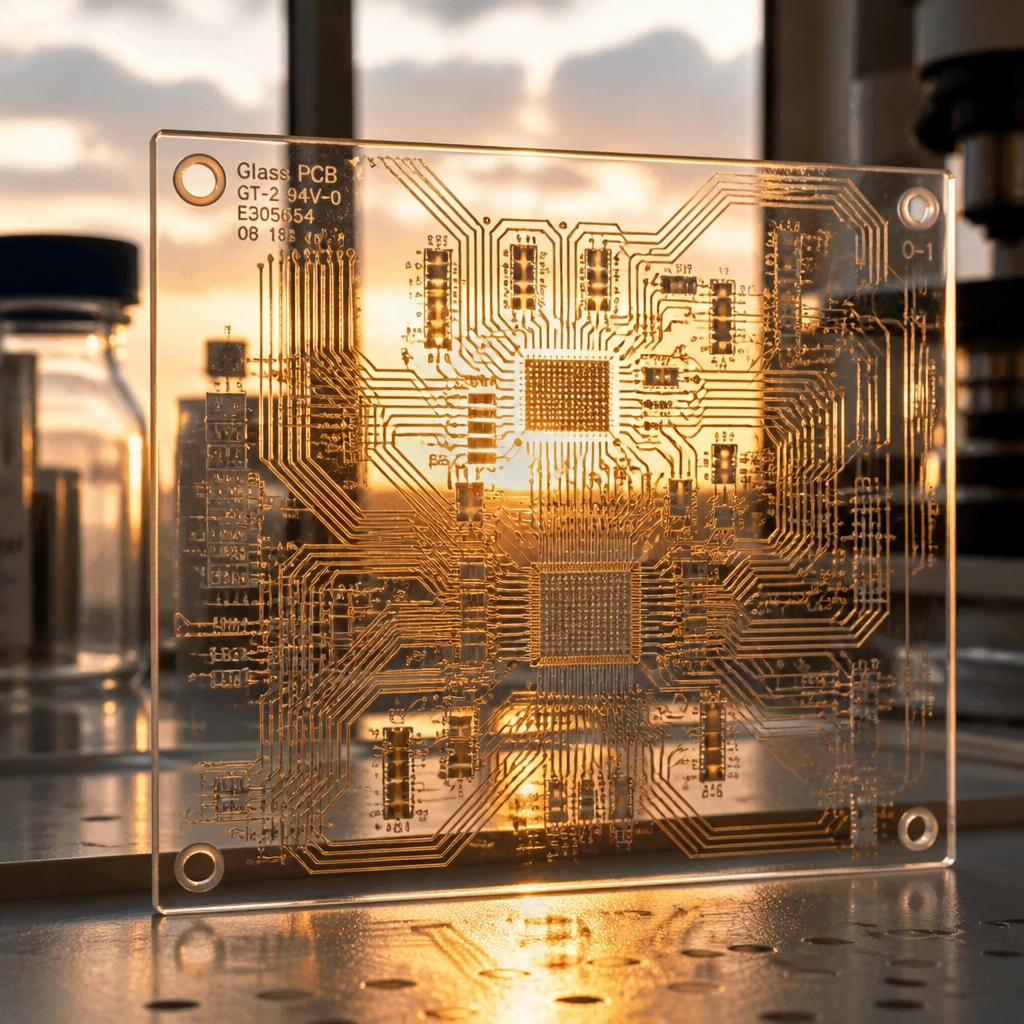 design96957's tweet photo. Designing AR/VR optics? Transparent glass PCBs with ITO and gold traces bring invisible electronics to life. Let's build your next prototype. #PCBDesign https://t.co/Bgx3X3cXG2