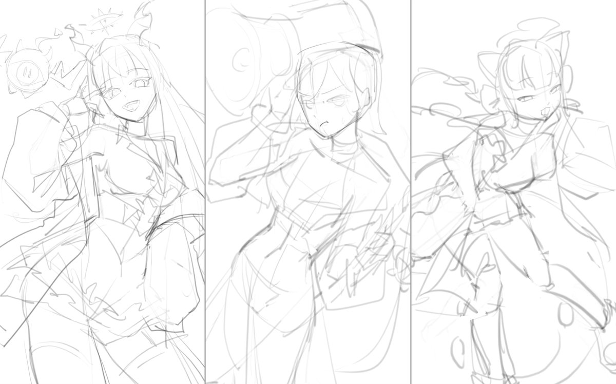 Toki_0356's tweet photo. 其餘沙拉盒三人草圖 https://t.co/anoQGtcErp