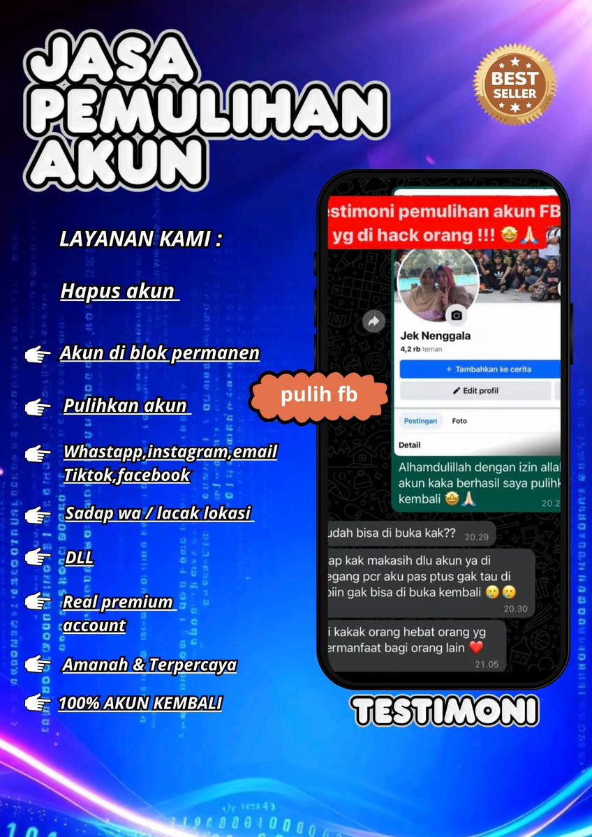 cucurel1a's tweet photo. Jasa Hack Akun &amp; Pemulihan Akun dan lacak lokasi nya ..~

⟡Jasa balikin akun/ u suspend &amp; suspend akun, Instagram dan Facebook, Tiktok, Linkedlin, Gmail, Line, all sosmed 

⟡Hapus akun Facebook, Instagram, Line, Twitter, YouTube, &amp; lain nya

•WA di bio profil mimin..~’ https://t.co/C9Qby4bvYZ