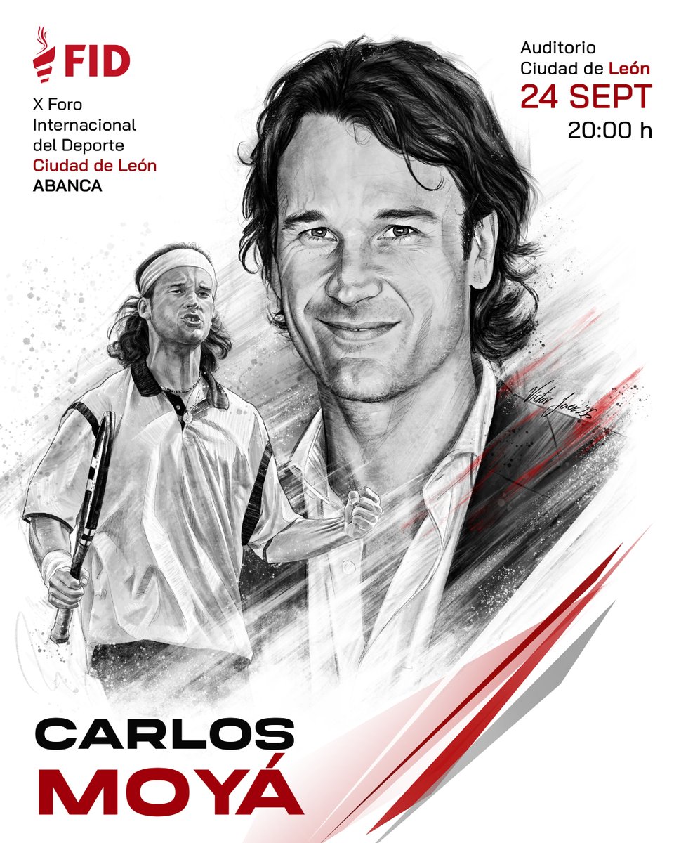 ForosFID's tweet photo. No hay campeones que alcancen la cima por casualidad. Hay personas que convierten el trabajo y la perseverancia en su forma de vida.

Bienvenido, Carlos Moyá.

📍 León
📅 24 de septiembre
⏰ 20:00 h.

🎟️ Entradas a a la venta
🔗 Link en la bio

🎨 Cartel de @victorjerez99 https://t.co/9NlHgdx4DD