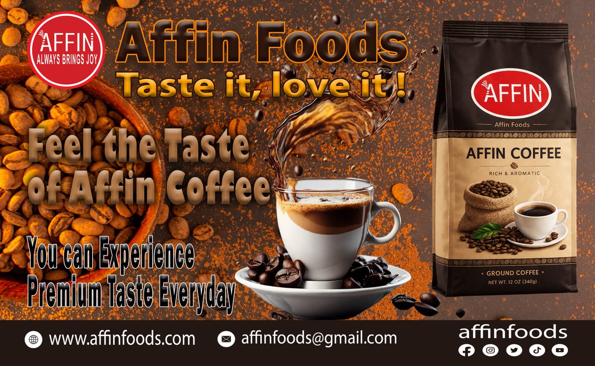 affinpartners's tweet photo. Made for early mornings, busy afternoons, and relaxing evenings. Affin Coffee fits every moment.
#affinfoods #affincoffee #coffeeanytime #dailycomfort #perfectblend #morningbrew #eveningcoffee #coffeelifestyle https://t.co/Kv56ZER5Om