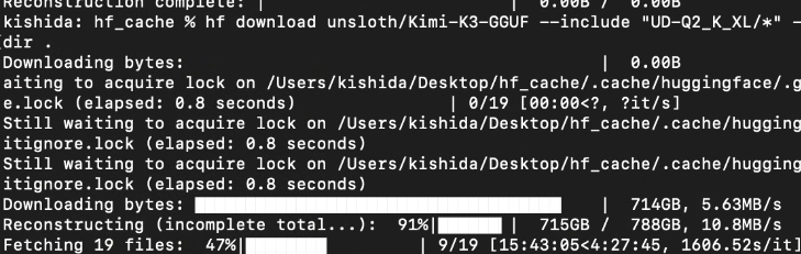 kis's tweet photo. Kimi-K3のダウンロード、あと100GB！ https://t.co/PzUqFj1W4T
