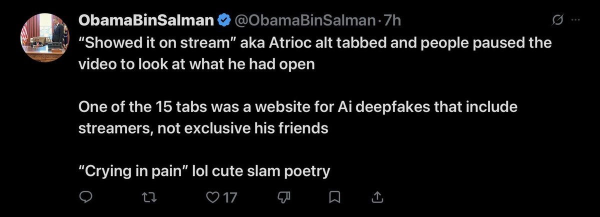 Tamashii33_'s tweet photo. Correction that DOESN’T make much difference: 

Dude bought deepfakes of her friends from an illegal website that also had deepfakes of her in them. He accidentally showed them on stream when clicking on one of his alt tabs 

Not much difference honestly because dude in question funded fake porn of his friends while accidentally promoting it: clicking a tab of illegal porn on stream is the same thing as showing it dumbfucks 🙄 

If you’re nitpicking semantics and making fun of the victims involved you’re just another one of ethan’s cucks for isreal 🖕