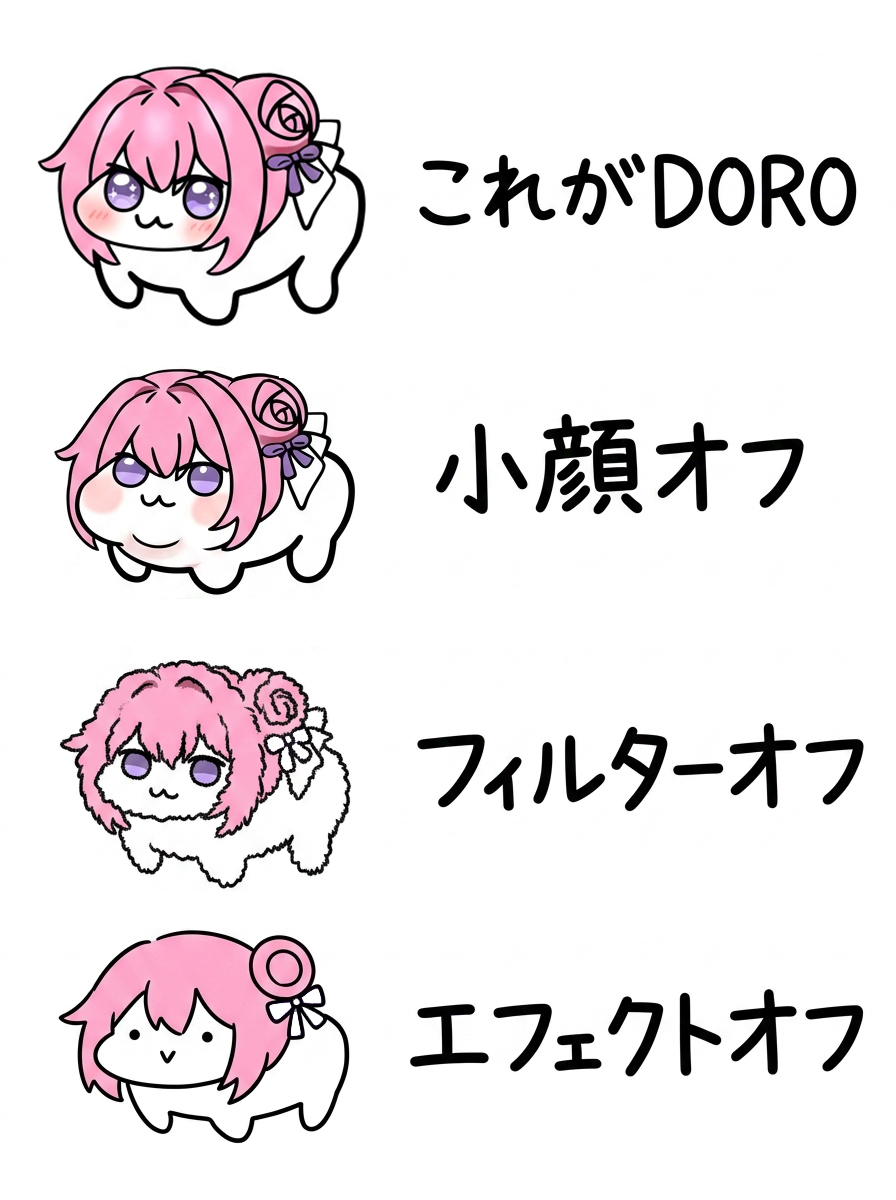 design72674's tweet photo. これがDORO…！
小顔オフ→フィルターオフ→エフェクトオフ、どれも可愛すぎて困る…💖 

ご主人様たちはどう思う？
#NIKKE  #doro https://t.co/jC00zjgwZ8