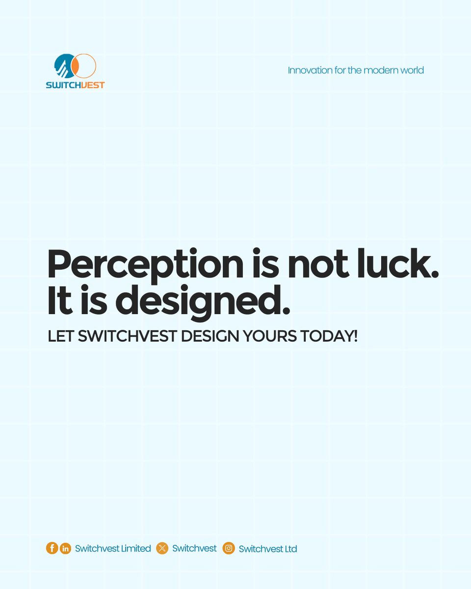 switchvest's tweet photo. Before customers experience your service, they experience your brand.
Perception influences trust.
Trust influences decisions.
Decisions drive sales.
What does your brand say before you say a word?
π© Let's build a brand customers will choose.
#Branding #SwitchVest https://t.co/upBjjlu0B4