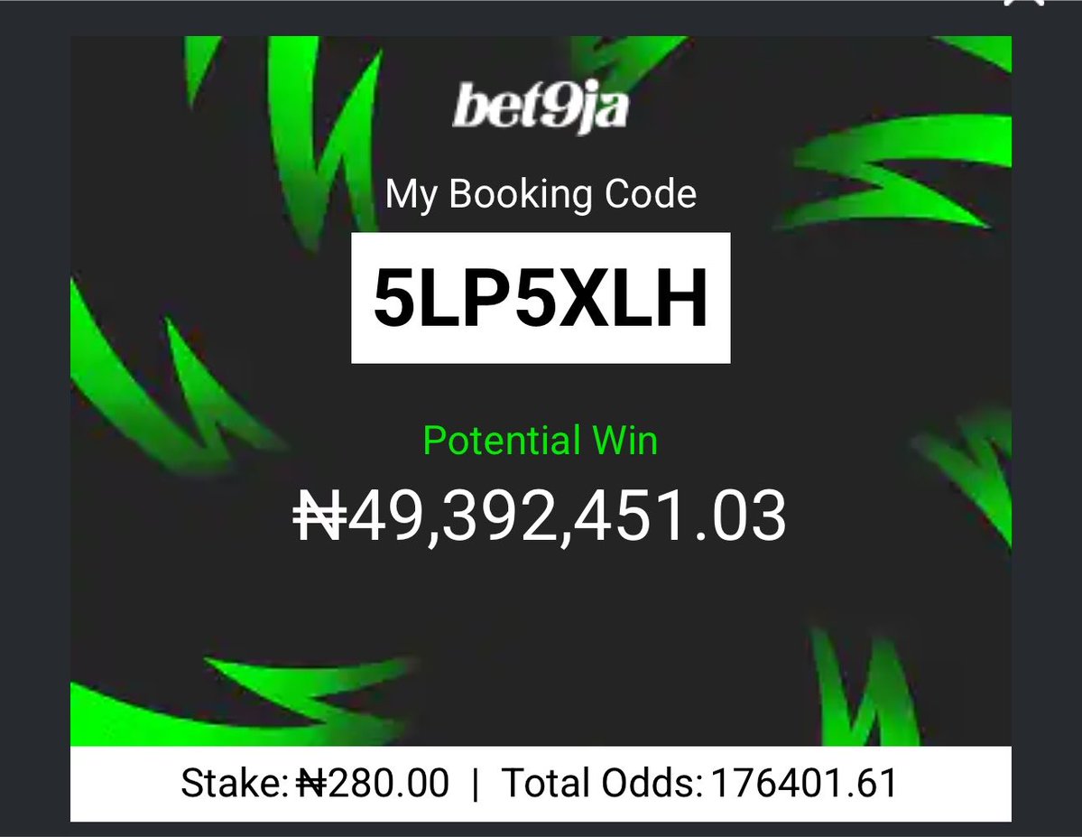 VecthorTips's tweet photo. 15/15 ✅
176,401 odds multi scores.

5LP5XLH
5LP63VK
5LP67XB
5LP6BBC

Na here you go see wonders
#Bet9jaCode
#Bet9jaCode
PICK YOUR BEST 5/5,6/6,7/7 https://t.co/bak2s2Gjc6
