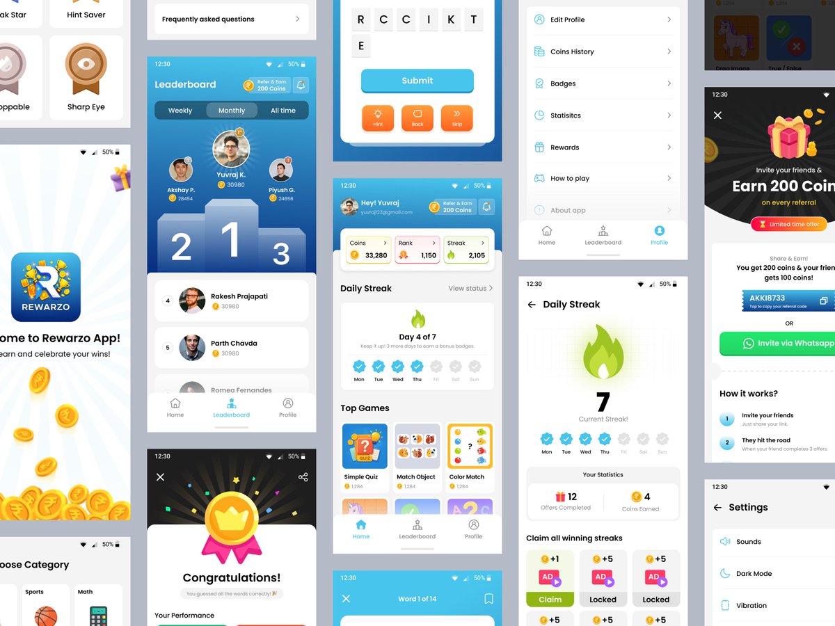 akshayuiux's tweet photo. Gamified Rewards App — Full App Overview 🎮🏆 https://t.co/fiuZzqiMZK