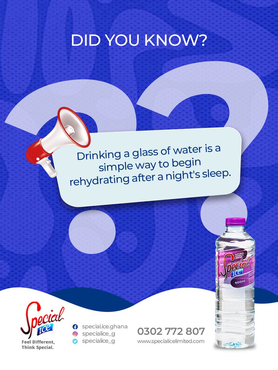 SpecialIce_gh's tweet photo. Start your mornings refreshed with Special Ice and set the tone for a productive day.

#MorningHydration
#SpecialIce 
#HealthyHabits 
#DidYouKnow https://t.co/MKoPcx0URa
