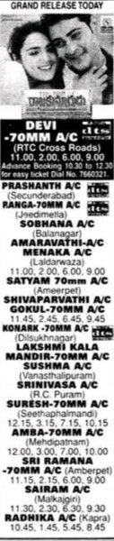 YuvaRaaju01's tweet photo. #27YearsForRajaKumarudu
Starring: #SUPERSTAR @urstrulyMahesh 

COLLECTED 10.5CR SHARE FROM TELUGU STATES  ATR FOR DEBUT HERO AT THAT TIME 🔥🙏

Hyd - DEVI 70MM - 100DAYS RUN 🔥💥 Replaced with #OkeOkkadu

Secbad - PRASHANT - 28Days RUN Replaced with #Seenu
#27GloriousYearsOfSSMB https://t.co/22Xf2p6NYU