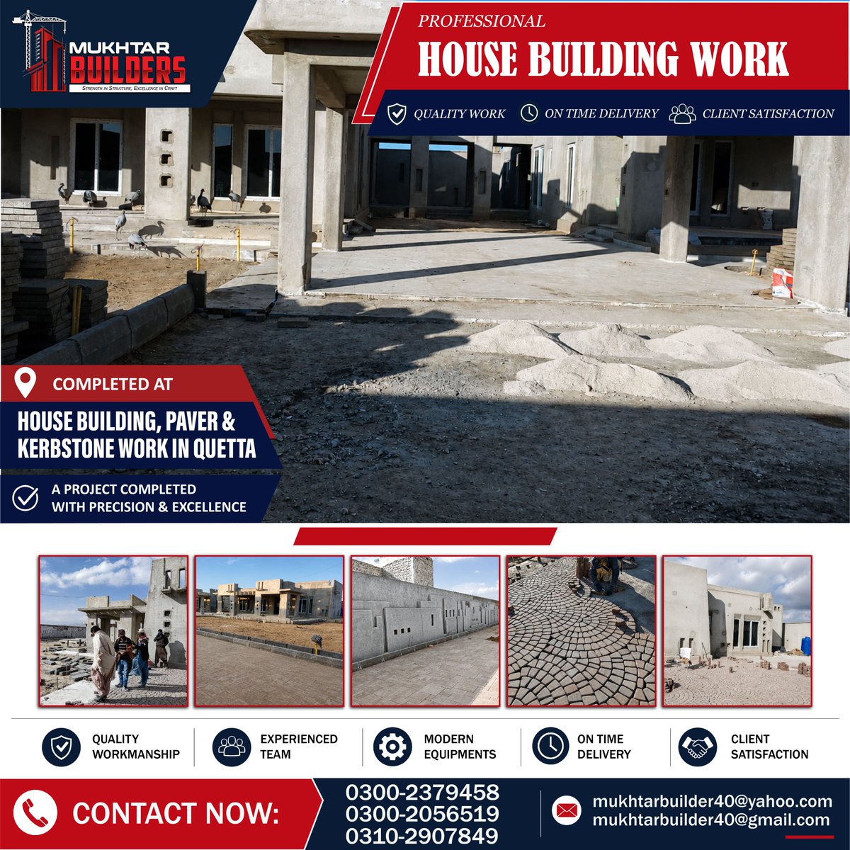 MukhtarBuilders's tweet photo. Built with Precision. Delivered with Trust.

Another successful House Building, Paver Block &amp; Kerbstone project completed in Quetta.
📞0300-2379458 | 0300-2056519 | 0310-2907849
#MukhtarBuilders #Construction #HouseBuilding #Quetta #CivilEngineering  @murtazawahab1 @MediaCellPPP https://t.co/oIfpELSnCs