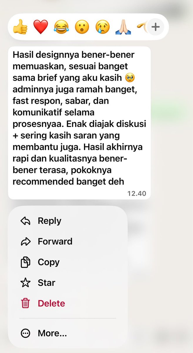 sparkadesain's tweet photo. Testimoni of the day 💙

Cari jasa desain grafis trusted? Yuk serahin brief desain mu ke sparkadesain lagi ada promo 20% di setiap jasa 💯

#zonauang #bealanja joki desain poster packaging banner logo flyer brosur video motion https://t.co/njW61DmVA4
