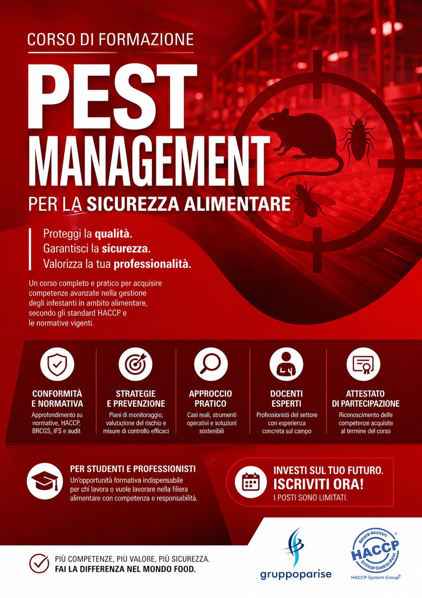 HACCPSystemG's tweet photo. 📩 Iscriviti ora e richiedi il programma completo scrivendoci a: info@gruppoparise.it o compila il seguente form: https://t.co/wVgZYvmeVO https://t.co/puszTeKJXn