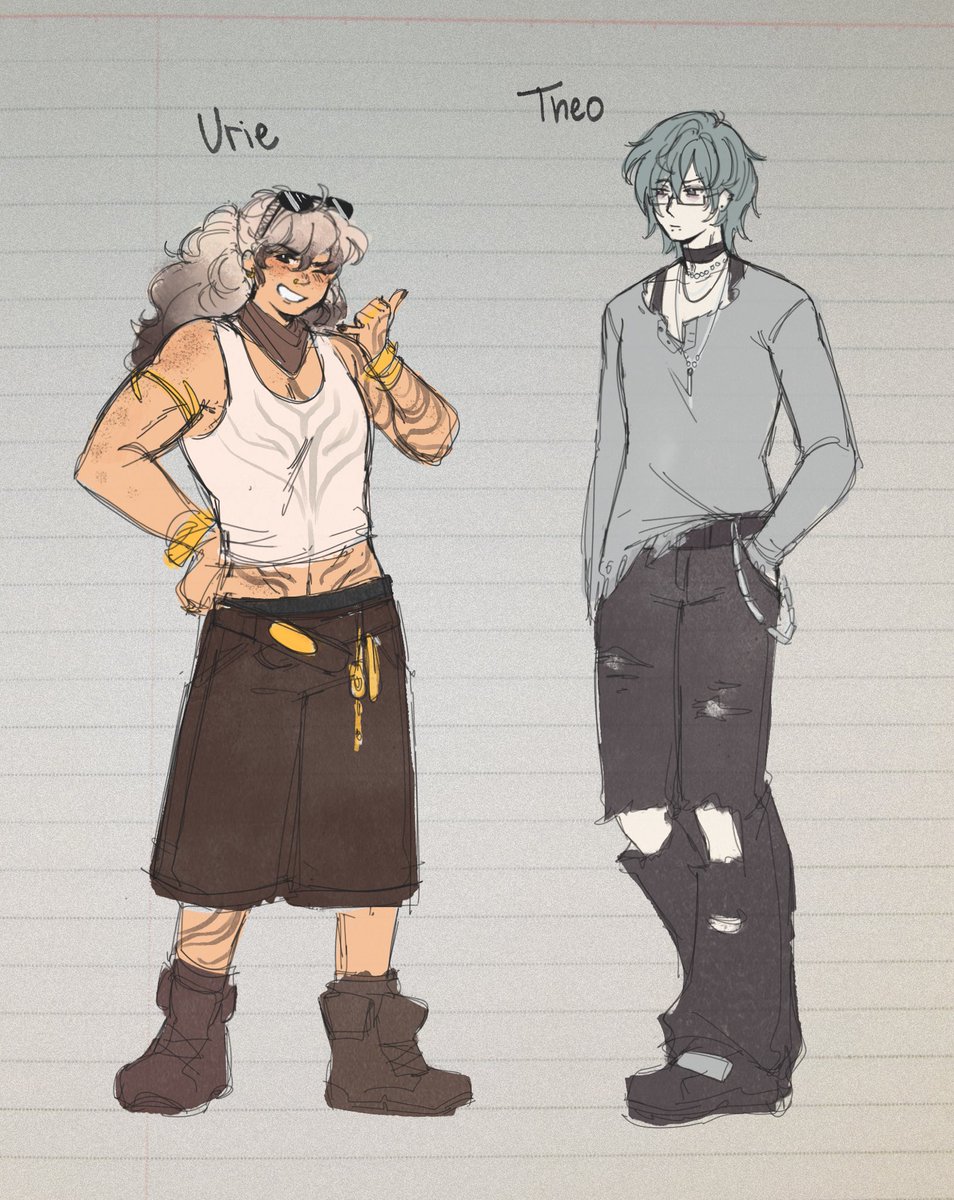 qhostpepper's tweet photo. quick late night doodle of eury and thea masc genderbent, surprisingly i dont think they changed that much 😅 i might do a better drawing sometime later
#olbaMC #olnfMC https://t.co/eiOoAhxtHL