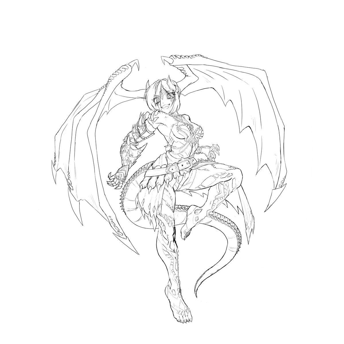 hani_meme_'s tweet photo. WIP line art of @pikatl's Dragon Miku design.🐉
I'm sooo tired of drawing dragon scales😩🫠
I'll try to color and shade this tomorrow🥱 https://t.co/mUn8GN591n