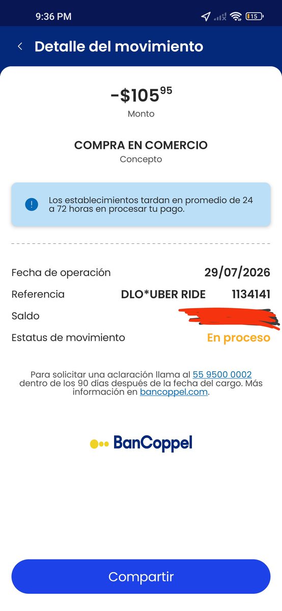 nancyrob's tweet photo. @Uber_MEX Alguien que sepa?  Cómo cae esto si la tarjeta estaba desactivada y justo por eso pague en efectivo en esa ocasión https://t.co/oJ80Iv0UUI