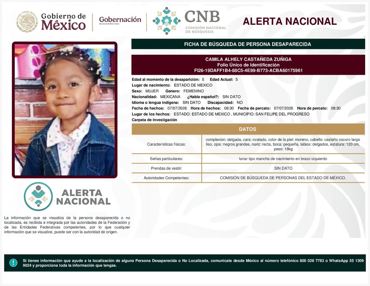 MetroCDMX's tweet photo. Si tienes información para localizar a las siguientes personas: 

Jesús Abraham Reyes Trejo
Ahizor Roberto Rocha Garay
Camila Alhely Castañeda Zúñiga
Melanie Esmeralda Solorzano Martínez

Comunícate con la Comisión de @Busqueda_MX, mediante el número telefónico:
☎️ 800 028 7783 

Agradecemos tu apoyo y colaboración. #AlertaNacionalDeBúsqueda