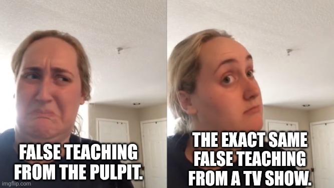 5Solas's tweet photo. False teaching about Jesus is no less damnable just because it comes through a TV show. Satan loves that so many of you don't value Christ enough to condemn it. https://t.co/7GbF4cJLsc