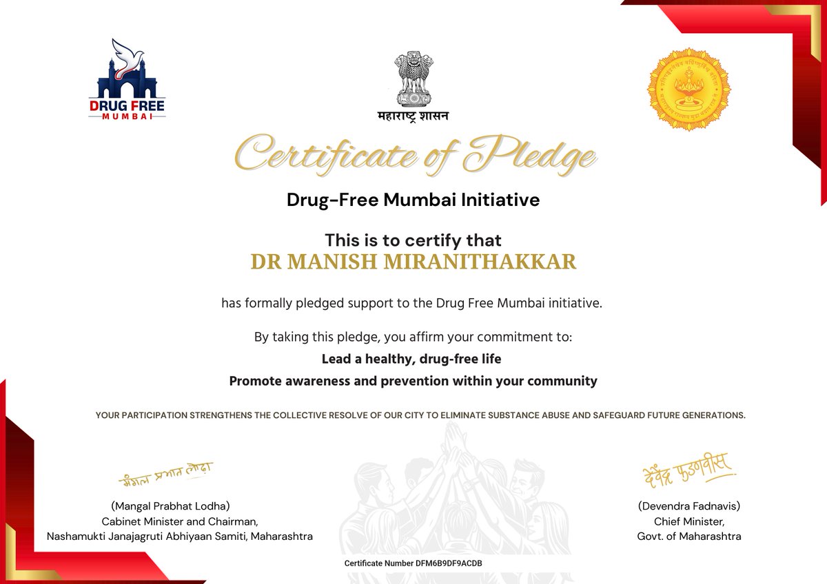 DrManish28372's tweet photo. I have solemnly pledged 
For 
#DrugFreeMumbai 
@Dev_Fadnavis ji
@MPLodha ji
@AmeetSatam ji
@CAPratikKarpe ji
@pallavict ji https://t.co/NwHWp3QCMK